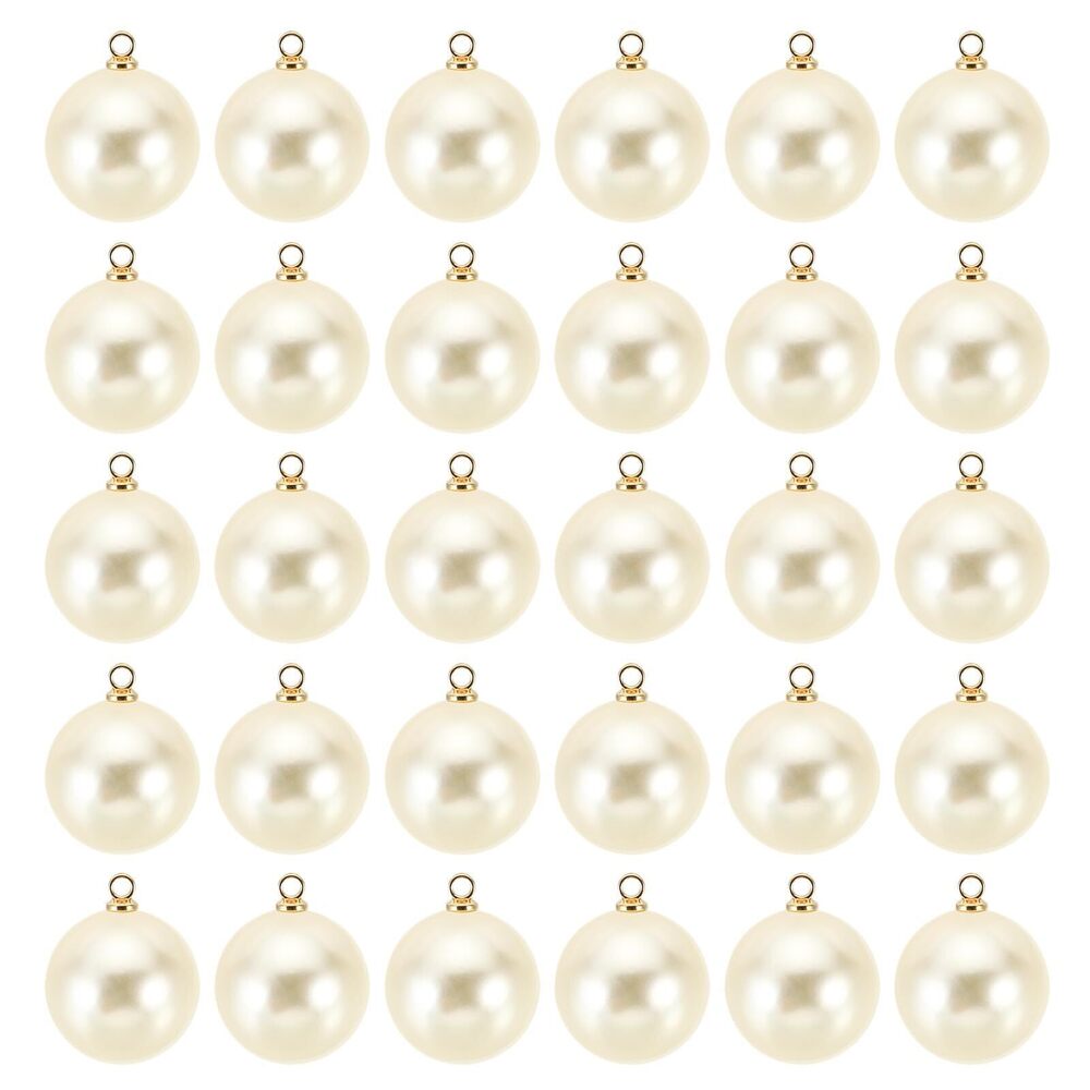 8083 18mm Pearl Charm, 100pcs Pearl Beads Faux Pearl Pendant Charm